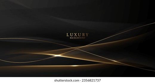 Abstrakter, moderner, schwarzer Hintergrund mit luxuriösen goldenen Elementen, Vektorgrafik.