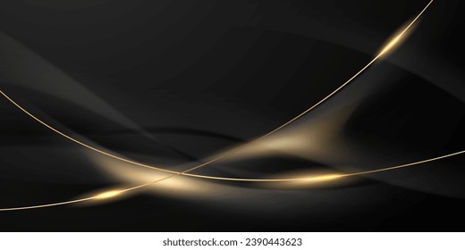 Abstract modern design black background with luxury golden elements vector illustration.