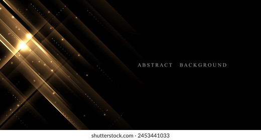 Abstract modern design black background with luxury golden elements vector illustration.