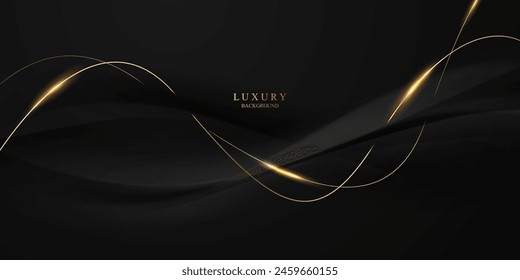 Abstraktes modernes Design schwarzer Hintergrund mit luxuriösen goldenen Elemente Vektorillustration.
