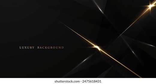 Abstract modern design black background with luxury golden elements vector illustration.