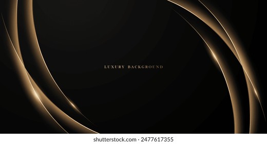 Abstract modern design black background with luxury golden elements vector illustration.