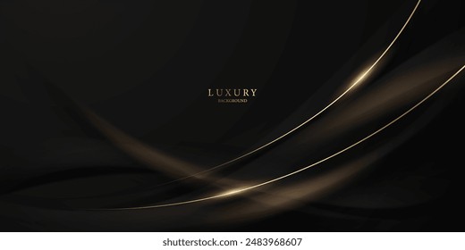 Abstract modern design black background with luxury golden elements vector illustration.