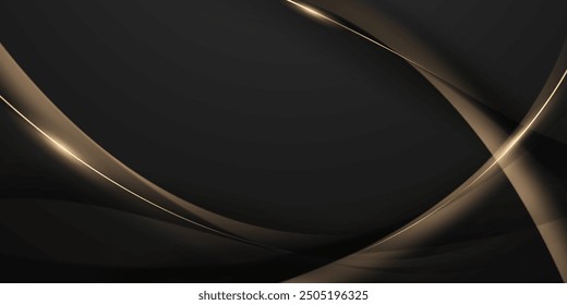 Abstract modern design black background with luxury golden elements vector illustration.