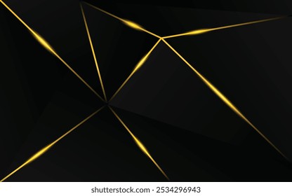 Abstract modern design black background with luxury golden elements vector illustration.