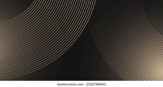 Abstract modern design black background with luxury golden elements simple art modern