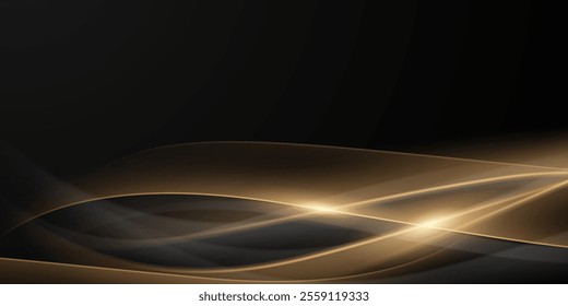Abstract modern design black background with luxury golden elements vector illustration.
