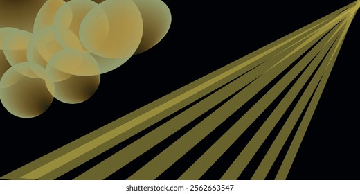 Abstract modern design black background with luxury golden elements vector illustration.