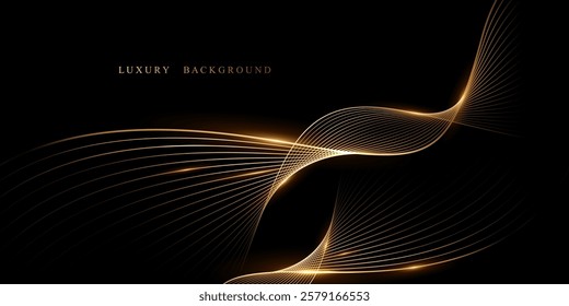 Abstract modern design black background with luxury golden elements vector illustration.