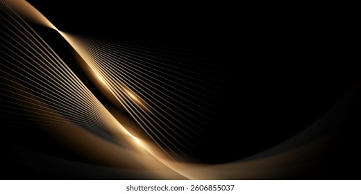 Abstract modern design black background with luxury golden elements vector illustration.