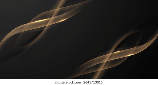 Abstract modern design black background with luxury golden elements vector illustration.