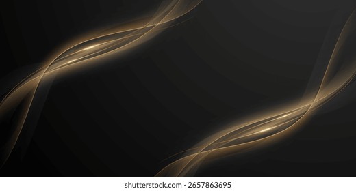Abstractas fondo negro de diseño moderno con lujosa Ilustración vectorial de Elementos dorados.