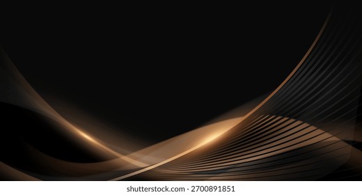 Abstractas fondo negro de diseño moderno con lujosa Ilustración vectorial de Elementos dorados.