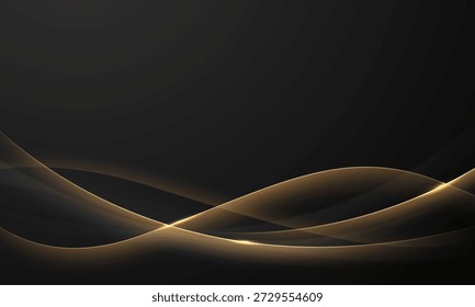 Abstract modern design black background with luxury golden elements vector illustration.