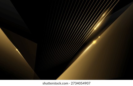 Fondo negro de diseño moderno Abstractas con Ilustración vectorial de Elementos dorados de lujo.