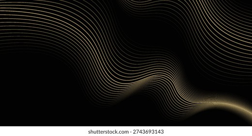 Abstract modern design black background with luxury golden elements vector illustration.