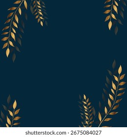 Abstractas diseño moderno Fondo azul con lujosos Elementos dorados Ilustración vectorial