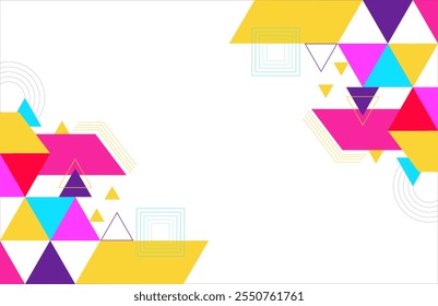 Abstraktes modernes Design mit buntem Dreiecksmuster, für Präsentationsdesign, Website, Plakatwand, Banner. Vektorgrafik