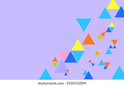 Abstract modern design with colorful triangle pattern, for presentation design, website, billboard, banner. Vector illustration