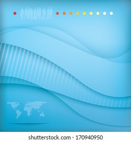 Abstract modern design with curvy lines and blue background