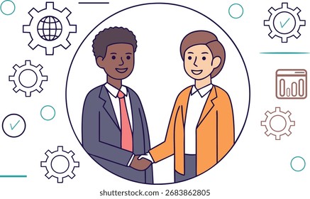 Abstract modern design element for digital platform development solutions concept