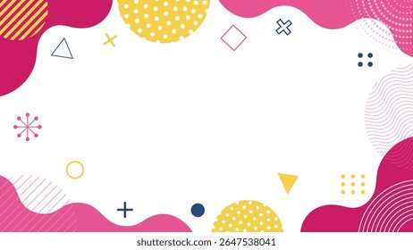 Abstract modern design with fluid shapes and geometric elements on white background