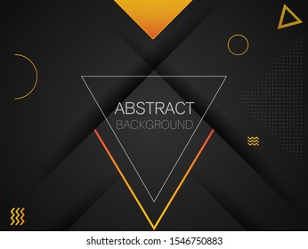 abstract modern design with gradient black orange glowing slice background. for brochure, poster, banner template - Vector