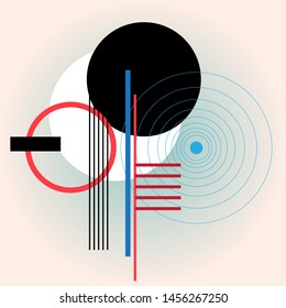 Abstract modern design illustration of circles and lines. Geometric composition for posters, posters or web pages.