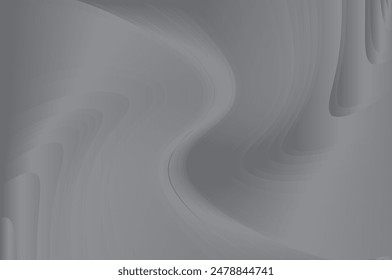 Abstract modern design with liquid wavy lines, stripes, waves. Different shades of grey colour. Light backdrop. Vector illustration