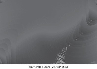 Abstract modern design with liquid wavy lines, stripes, waves. Different shades of grey colour. Light backdrop. Vector illustration