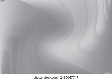 Abstract modern design with liquid wavy lines, stripes, waves. Different shades of grey colour. Light backdrop. Vector illustration