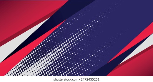 Abstract modern design red dark blue and purple colors geometric overlapping background. Sports style banner concept. Gradient abstract background vector, eps10.