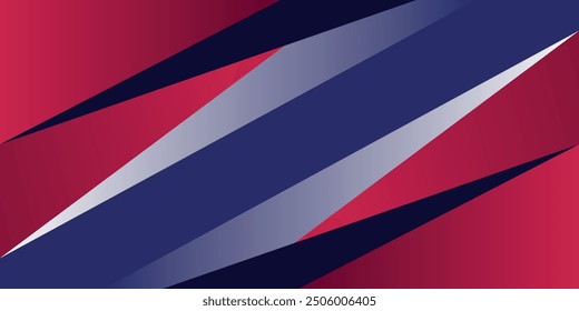 Diseño moderno Abstractas con colores rojo, azul oscuro y púrpura sobre fondo geométrico superpuesto. Concepto de Anuncio de estilo deportivo. Vector.