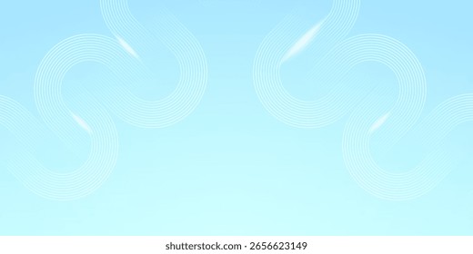 Abstractas diseño moderno con líneas onduladas redondeadas en cian y blanco, perfecto para Plantillas digitales, Anuncios y materiales corporativos.