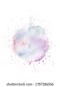 Abstract modern design with splatter stain hand-painted watercolor on white background. Artistic vector used as decorative design background card, banner, poster, cover, brochure, Wall art.
