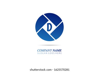 Abstract modern design template with Initial letter D. vector illustration