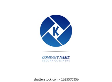 Abstract modern design template with Initial letter K. vector illustration