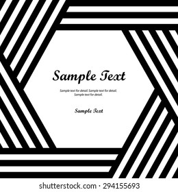 Abstract modern design template, Text box label, Black and white hexagon background.