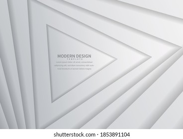 Abstract modern design white and gray geometric triangle  layered background. Vector illustration