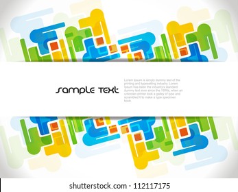 abstract  modern designed colorful background with white banner.