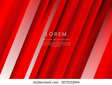 Abstract modern diagonal stripes red elegant and white background and texture. Vector illustration