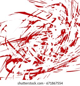 Abstract modern digital drawing red white