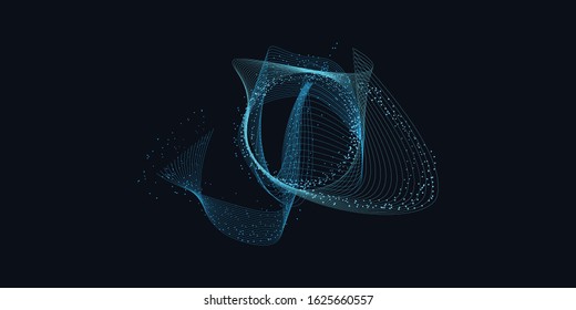 abstract modern digital equalizer background illustration, sound wave pattern element with particles for wallpaper, banner, music poster, and greeting card