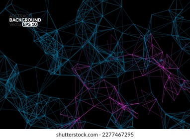 Resumen de la tecnología moderna de línea de flujo digital, onda de partículas lisas, tecnología de grandes datos, fondo de concepto de diseño y fondo de pantalla, página web de aterrizaje, pasos vectoriales.
