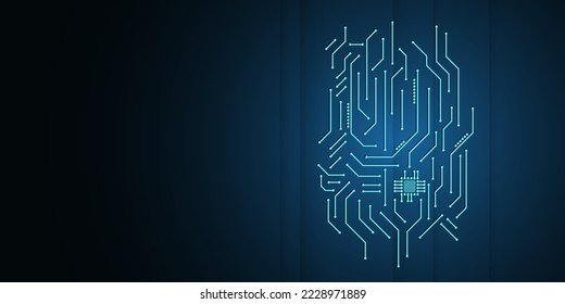 Abstract modern digital science technology futuristic circuit board. Cyber connection on the blue background. Hi-tech communication design. Electronic vector illustration.