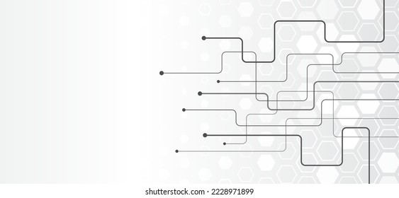 Abstract modern digital science technology futuristic circuit board. Cyber connection on the white background. Hi-tech communication design. Electronic vector illustration.