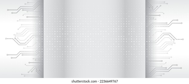 Resumen de la moderna tecnología de la ciencia digital tablero de circuitos futuristas. Conexión cibernética en el fondo blanco. Diseño de comunicación de alta tecnología. Ilustración vectorial electrónica.