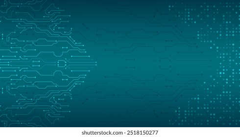 Placa de circuito futurista da tecnologia moderna da ciência digital. Conexão cibernética no fundo azul. Design de comunicação de alta tecnologia. Ilustração vetorial eletrônica.