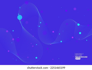 Abstract modern digital technology background design concept, smooth particle wave, big data techno design ,Art wallpaper, Landing page website template. vector eps 