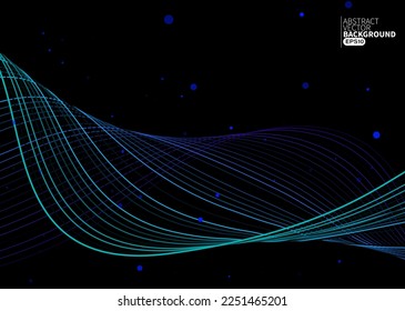 Abstract modern digital technology background design concept, smooth particle wave, big data techno design ,Art wallpaper, Landing page website template. vector eps 